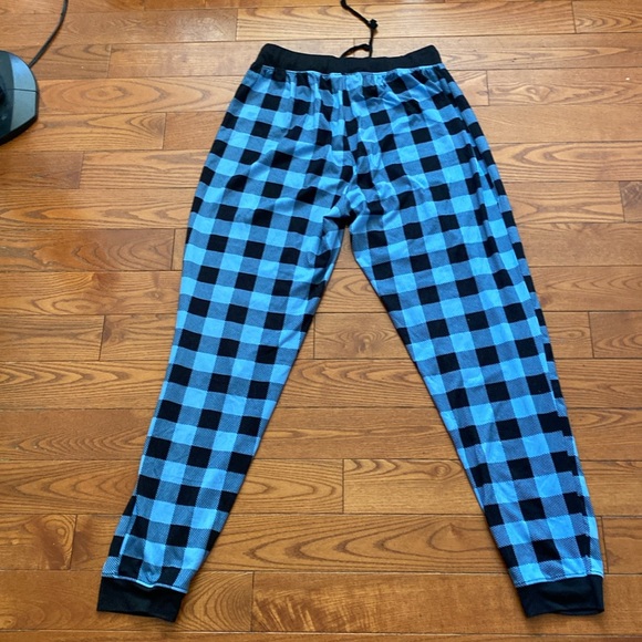 Suko Jeans unisex pyjama/sleepwear pants szM light and stretchy black/blue plaid - Picture 7 of 10